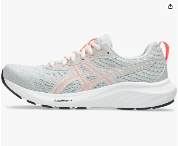 Meet the running shoe that refuses to let you down. The ASICS AmpliFoam+ combines serious performance technology with a colorway so beautiful it deserves its own Pinterest board. Here's what makes it exceptional: AmpliFoam+ midsole for a softer, more responsive ride every stride Engineered mesh upper for targeted breathability where it matters most Stunning glacier grey with coral and peach accents — athletic AND beautiful Reinforced heel counter for stability during longer runs This isn't just a running shoe — it's a confidence boost you lace up every morning. Whether you're training for a 5K or just need a sneaker that supports you through a long busy day, the ASICS AmpliFoam+ delivers without compromise. Trusted by serious runners. Loved by everyday women. Run faster. Feel stronger. Look amazing.