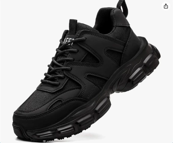Black chunky platform sneakers women Amazon affordable fashion